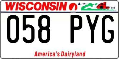 WI license plate 058PYG