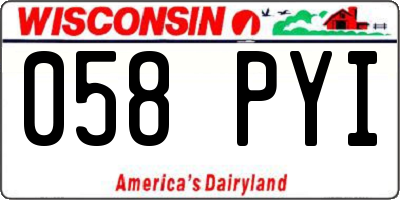 WI license plate 058PYI