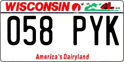 WI license plate 058PYK