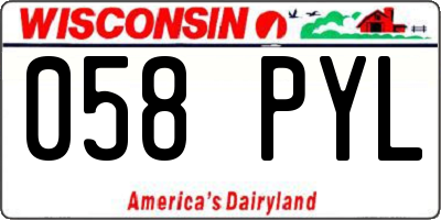 WI license plate 058PYL