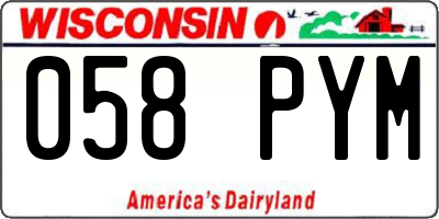WI license plate 058PYM