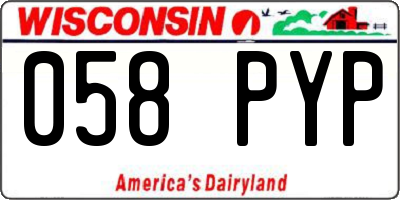 WI license plate 058PYP