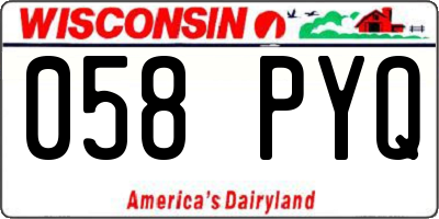 WI license plate 058PYQ
