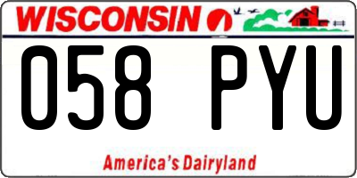 WI license plate 058PYU