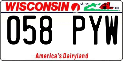 WI license plate 058PYW