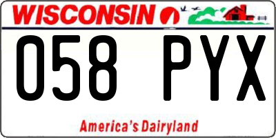 WI license plate 058PYX