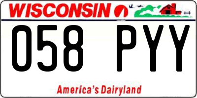 WI license plate 058PYY