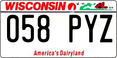 WI license plate 058PYZ