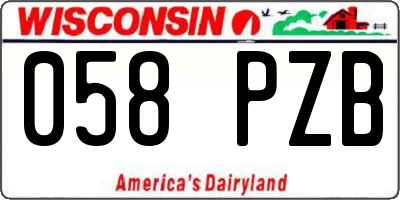WI license plate 058PZB