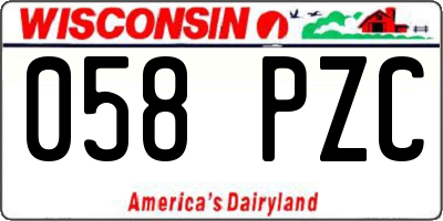 WI license plate 058PZC