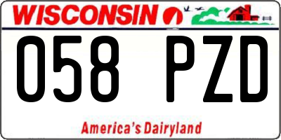 WI license plate 058PZD