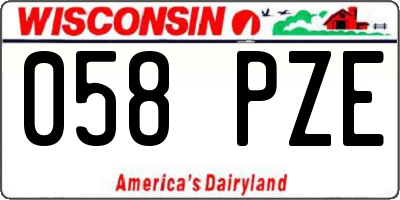 WI license plate 058PZE