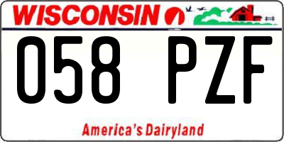 WI license plate 058PZF