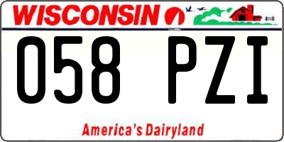 WI license plate 058PZI