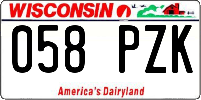 WI license plate 058PZK