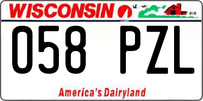 WI license plate 058PZL