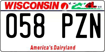 WI license plate 058PZN