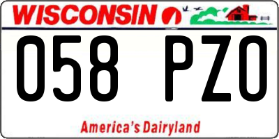 WI license plate 058PZO