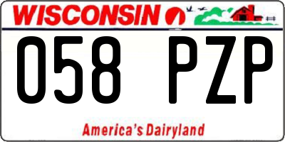 WI license plate 058PZP