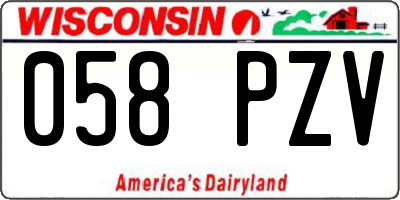 WI license plate 058PZV