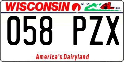 WI license plate 058PZX
