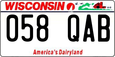 WI license plate 058QAB