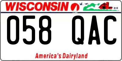 WI license plate 058QAC