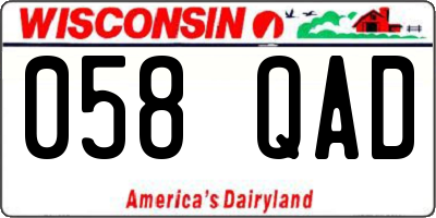 WI license plate 058QAD