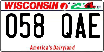 WI license plate 058QAE