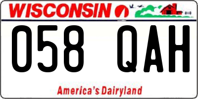 WI license plate 058QAH