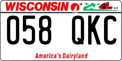 WI license plate 058QKC