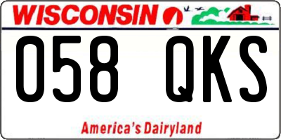 WI license plate 058QKS
