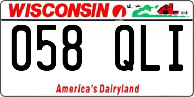 WI license plate 058QLI