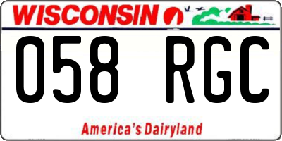 WI license plate 058RGC