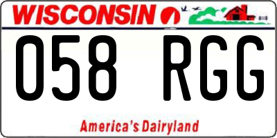 WI license plate 058RGG