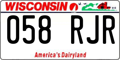 WI license plate 058RJR