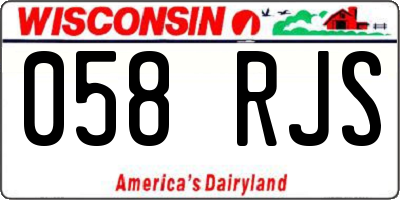 WI license plate 058RJS