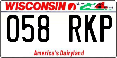 WI license plate 058RKP