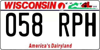 WI license plate 058RPH