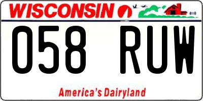WI license plate 058RUW