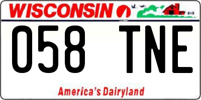 WI license plate 058TNE