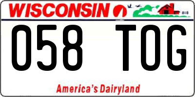 WI license plate 058TOG