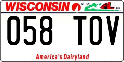 WI license plate 058TOV