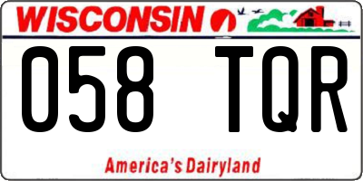 WI license plate 058TQR