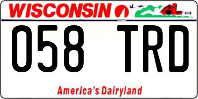 WI license plate 058TRD