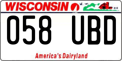 WI license plate 058UBD