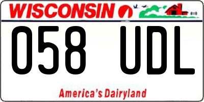 WI license plate 058UDL