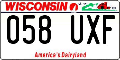WI license plate 058UXF