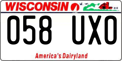 WI license plate 058UXO