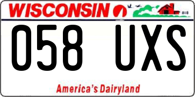 WI license plate 058UXS